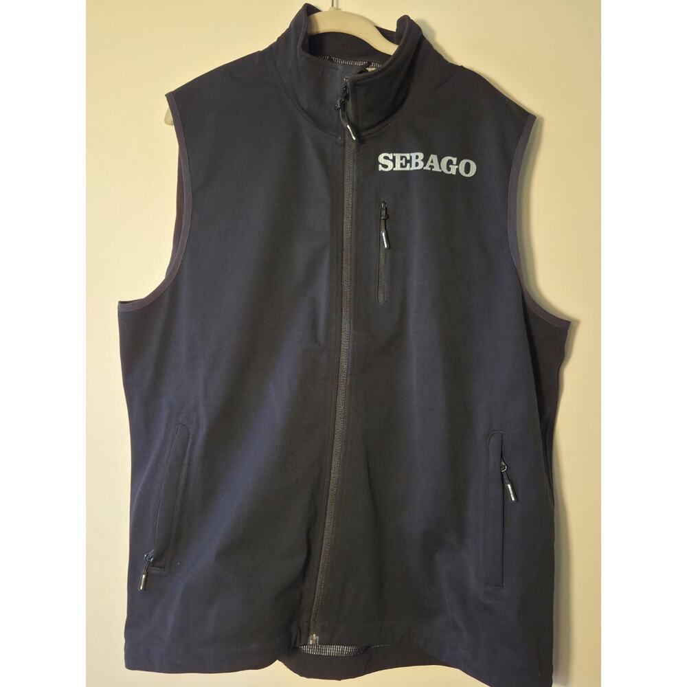 Sebago Mens XXL Gilet Crew Vest Nautical Marine Black Hand-crafted Performance